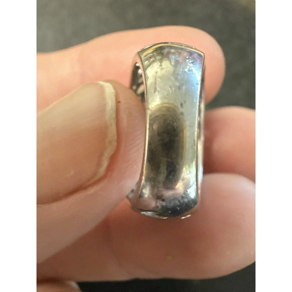 Vintage KNR 925 Sterling Silver India Red Cabochon Gemstone Ring Size 5